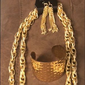 10 inch gold~dangle  fringe on both ends~necklace